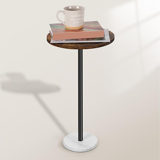 smusei Small Side Table for Small Spaces Round Bar Table - Image 8