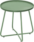 Dia.17.7ins Steel Round Coffee Table, Steel Tray Table, Side Table, Outdoor and by Outogether