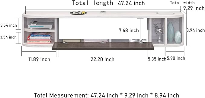 Pmnianhua Floating TV Stand, Floating TV Console, Wall Mounted TV Cabinet - Image 4