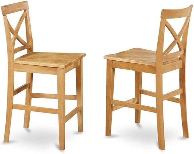 East West Furniture CAPU5H-OAK-W 5 Piece Counter Height Pub Set Includes a - Image 4