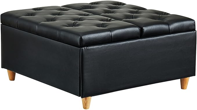GAOMON Leather Storage Ottoman Coffee Table - Image 8