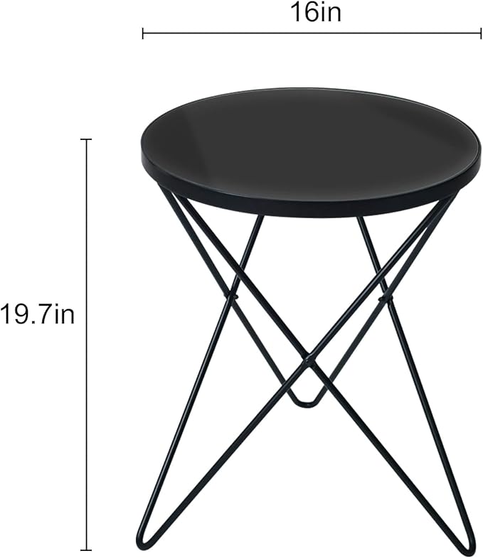 HLR Modern Round Side Table Set of 2, End Table - Image 3