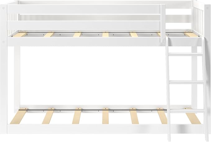 Max & Lily Fundamental Twin Low Bunk Bed, Kids Solid Wood Modern Bed Frame - Image 7
