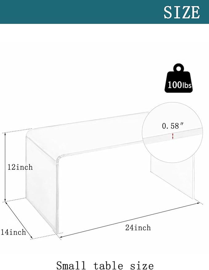 Acrylic 24" Small Table-Multipurpose Modern Furniture - Image 2