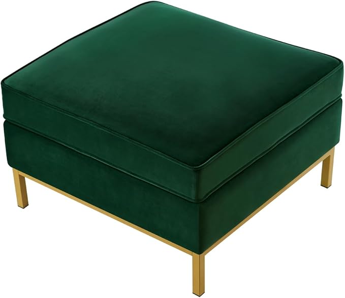 24KF Large Square Couch Ottoman Velvet Ottoman, Upholstered Velvet Padded - Image 5