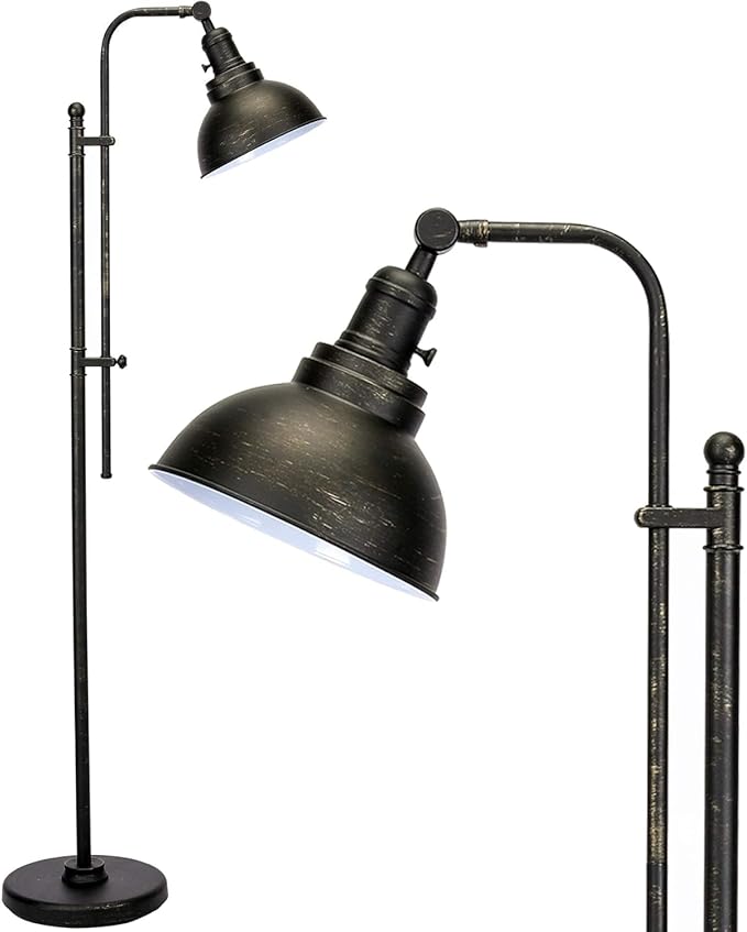 VONLUCE Floor Lamp for Living Room, Adjustable Height & Head Vintage Metal by Vonluce