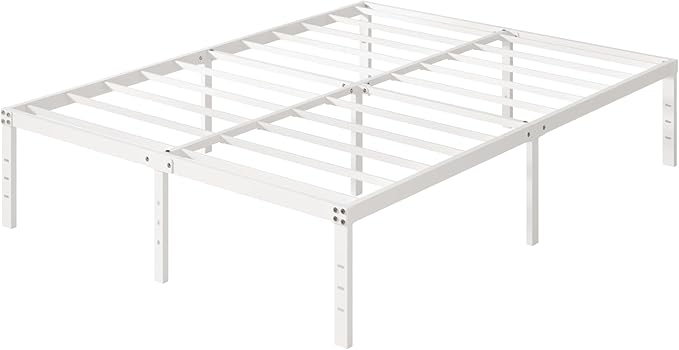 16 Inch White California King Bed Frames No Box Spring Need, Platform Cal King - Image 9