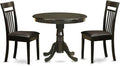 East West Furniture ANCA3-CAP-LC 3 Piece Dining Room Table Set Contains a Round by EastWestFurniture