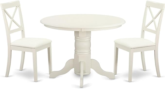 East West Furniture SHBO3-WHI-LC 3 Piece Dinette Set by EastWestFurniture