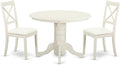 East West Furniture SHBO3-WHI-LC 3 Piece Dinette Set by EastWestFurniture