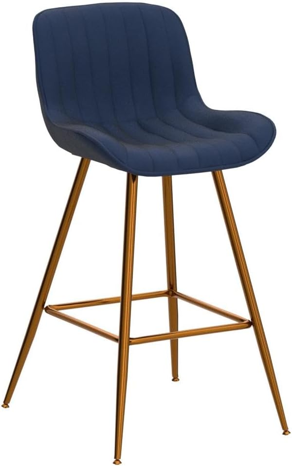Sidanli Blue Bar Stools Set of 2, 24 Inch Velvet Counter Height Bar Stools - Image 4