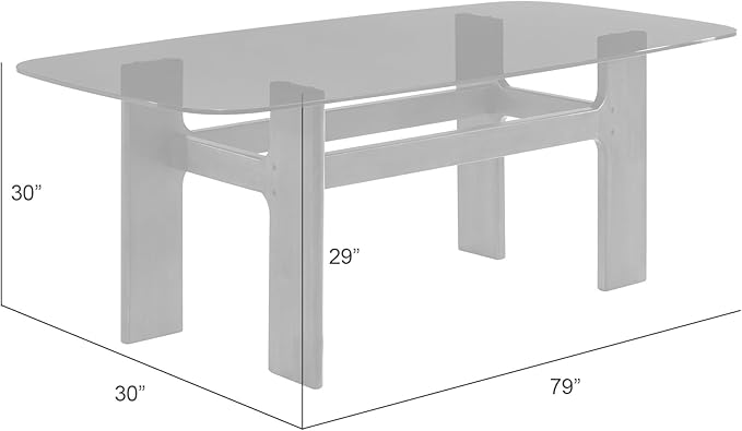 Armen living Ileena Mid-Century Modern 79 in. Rectangle Wood Dining Table in - Image 2