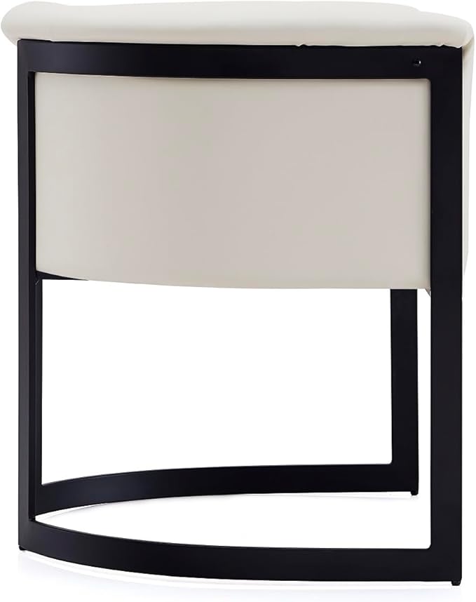 Manhattan Comfort Corso Faux Leather Upholstered Dining Chair, Barrel-Style - Image 5