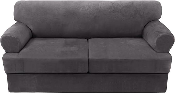 H.VERSAILTEX Sofa Cover 3 Piece T Cushion Sofa Slipcovers Thick Velvet Couch by HVERSAILTEX