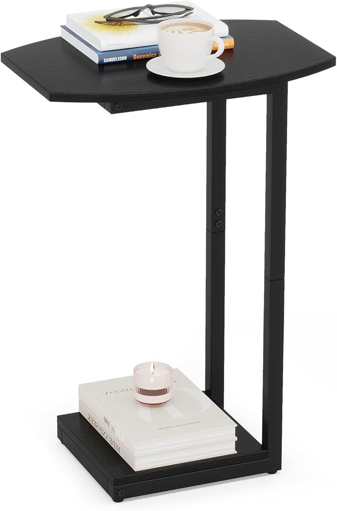 Hosfais Small Side Table End Table, C Shaped Barrel Coffee Table by HosfaisHome