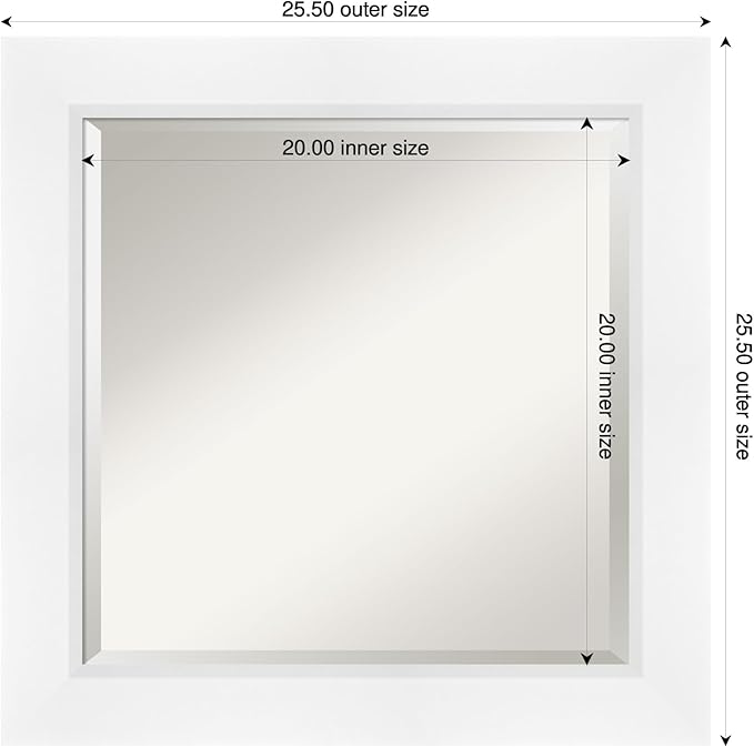 Amanti Art White Bathroom Mirror - Image 3