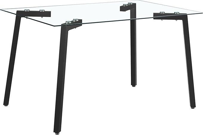 Dining Table for 6 Kitchen Table 51" Rectangular Modern Glass Dining Table - Image 3