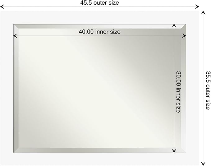 Amanti Art White Bathroom Mirror - Image 4