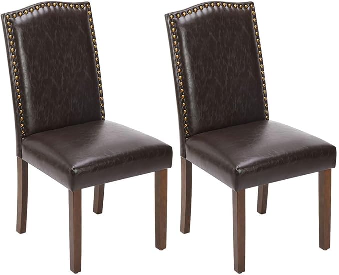 Kitchen Chairs Set of 2 Modern Upholstered Fabric Seat by Unknown