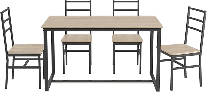 5-Piece Dining Table Set with 4 Chairs, 47.2" Kitchen Table Chairs Set of 4 - Image 8
