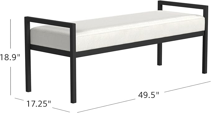 HomePop Modern Metal Bench|Bench - Image 3