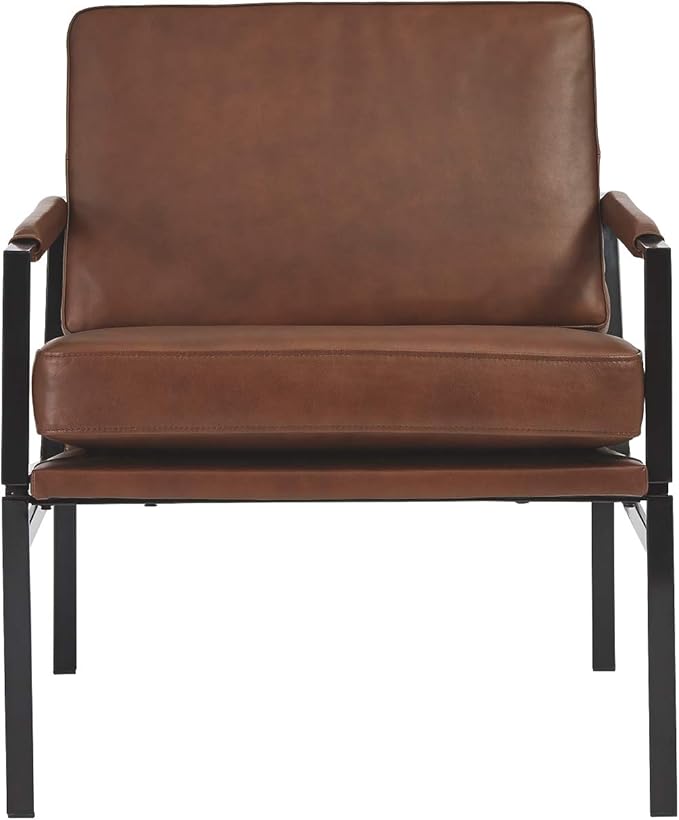 Signature Design by Ashley Puckman Mid-Century Modern Leather Accent Chair - Image 8