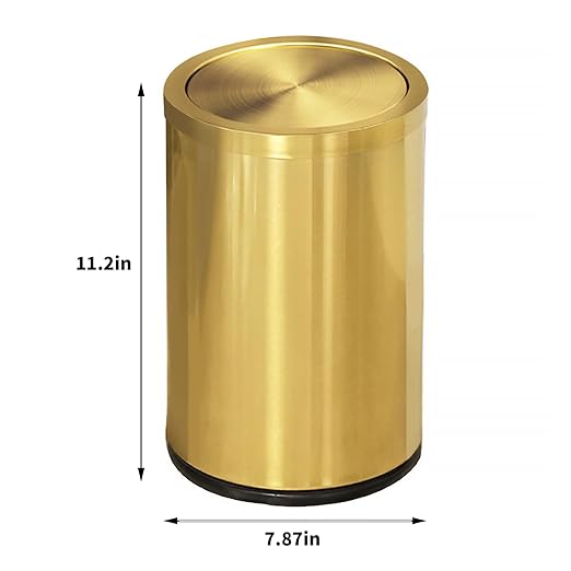 2.6 Gallon Gold Bathroom Trash can - Image 6