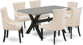 East West Furniture X696FR102-7 7 Piece Modern Dining Table Set Consist of a by EastWestFurniture