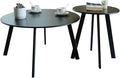Patio Coffee Table Set of 2, Outdoor Weather Resistant End Table, Round Nesting by Meluvici