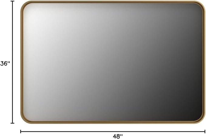TokeShimi 48x36 Inch Brushed Gold Bathroom Vanity Mirror - Image 9