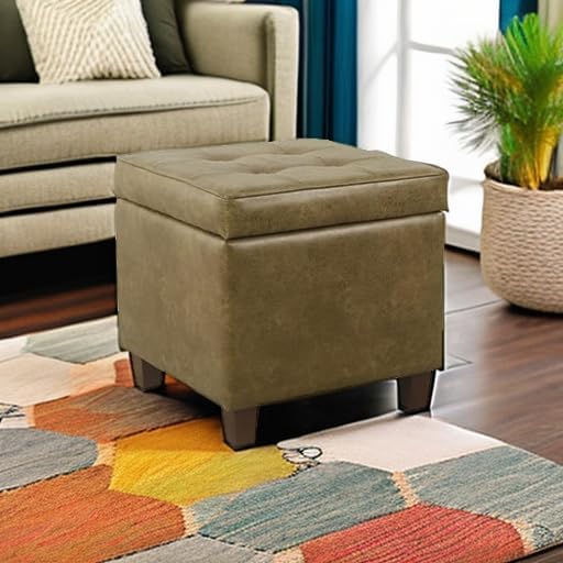 HomePop Square Tufted Storage Ottoman - Image 9