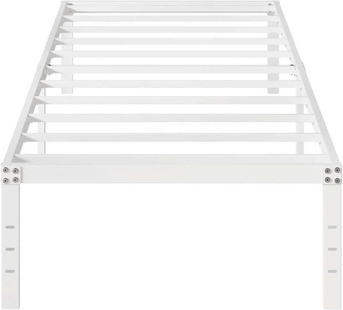 16 Inch White Twin Bed Frames No Box Spring Need, Metal Platform Bed Frame Twin - Image 8