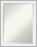 Amanti Art Bathroom Mirror for Over Sink, 27x21 Maya White Silver Rectangle by AmantiArt