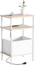 Small Side Table with Charging Station, End Table by Unknown