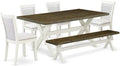 East West Furniture X077MZ001-6 6 Piece Kitchen Table Set Contains a Rectangle by EastWestFurniture