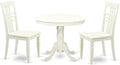 East West Furniture ANLG3-LWH-W 3 Piece Dining Table Set by EastWestFurniture