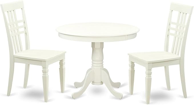 East West Furniture ANLG3-LWH-W 3 Piece Dining Table Set by EastWestFurniture
