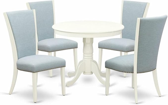 East West Furniture ANVE5-LWH-15 5 Piece Dining Room Furniture Set Includes a by EastWestFurniture