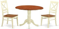East West Furniture DLQU3-BMK-W 3 Piece Dining Room Furniture Set Contains a by EastWestFurniture