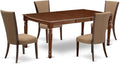 East West Furniture DOVE5-MAH-47 5 Piece Dining Table Set Includes a Rectangle by EastWestFurniture