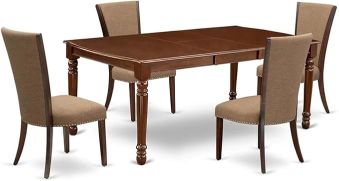 East West Furniture DOVE5-MAH-47 5 Piece Dining Table Set Includes a Rectangle by EastWestFurniture