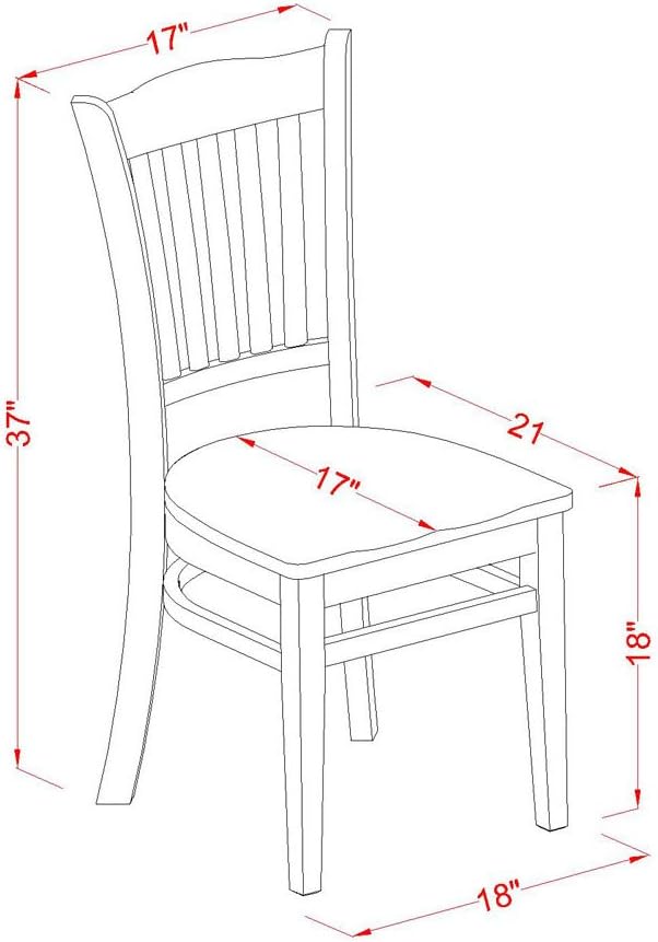 East West Furniture MZGR3-OAK-W 3 Piece Dining Room Furniture Set Contains a - Image 9
