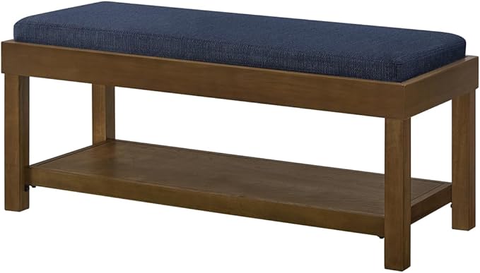 24KF Large Rectangular Storage Bench, Upholstered Seat Cushion, Ottoman Coffee - Image 4