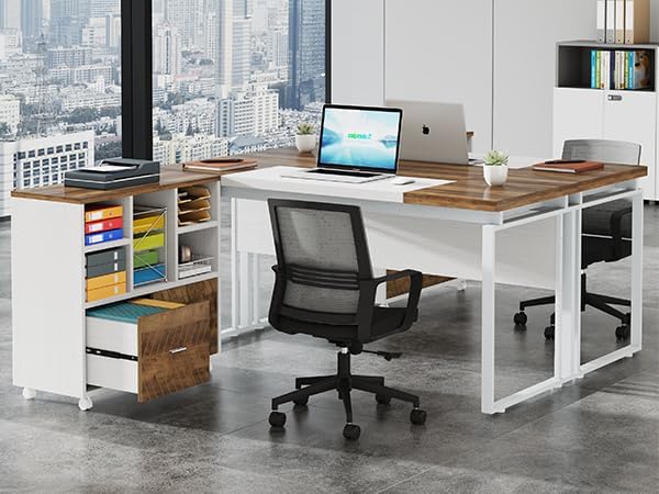 Tribesigns 2-Drawer Wood File Cabinet, Mobile Lateral Filing Cabinet - Image 6