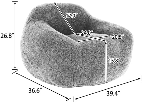 Furniliving Bean Bag Chair, Oversized Bean Bag Couch - Image 2