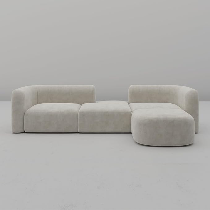 Acanva Luxury Modern Tight Curved Back Velvet Sofa, Minimalist Style Comfy Couch - Image 6