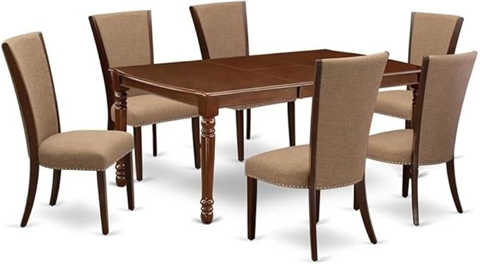 East West Furniture DOVE7-MAH-47 7 Piece Dining Table Set Consist of a by EastWestFurniture