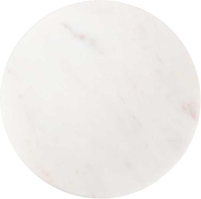 Kate and Laurel Helio Modern Round Drink Table, Natural Marble Cocktail Table - Image 9