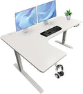 63 x 24 Inch Electric Standing Desk L Shaped Corner Height Adjustable Ergonomic by ThriveHive