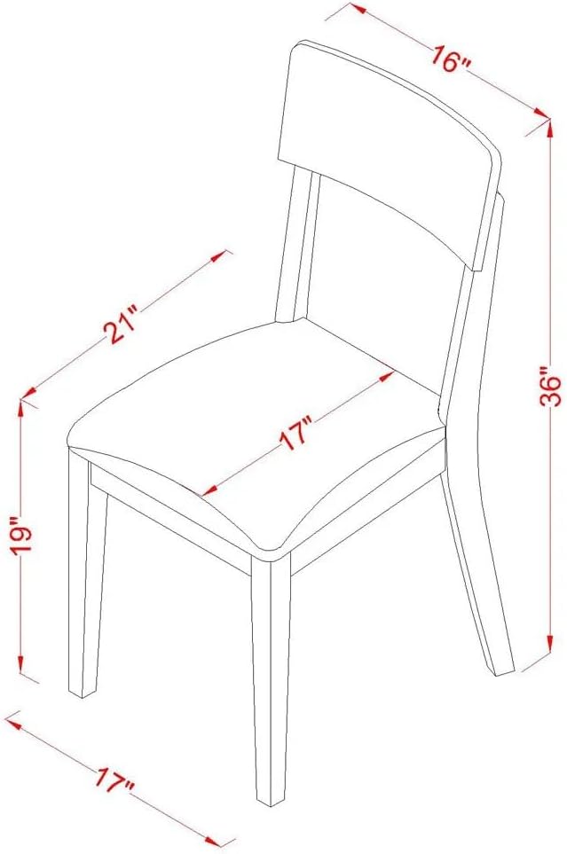 East West Furniture DMAD3-LWH-LC 3 Piece Dinette Set - Image 13